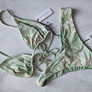 WeWoreWhat Onyx Swimsuit,  Delilah bottom L NEW